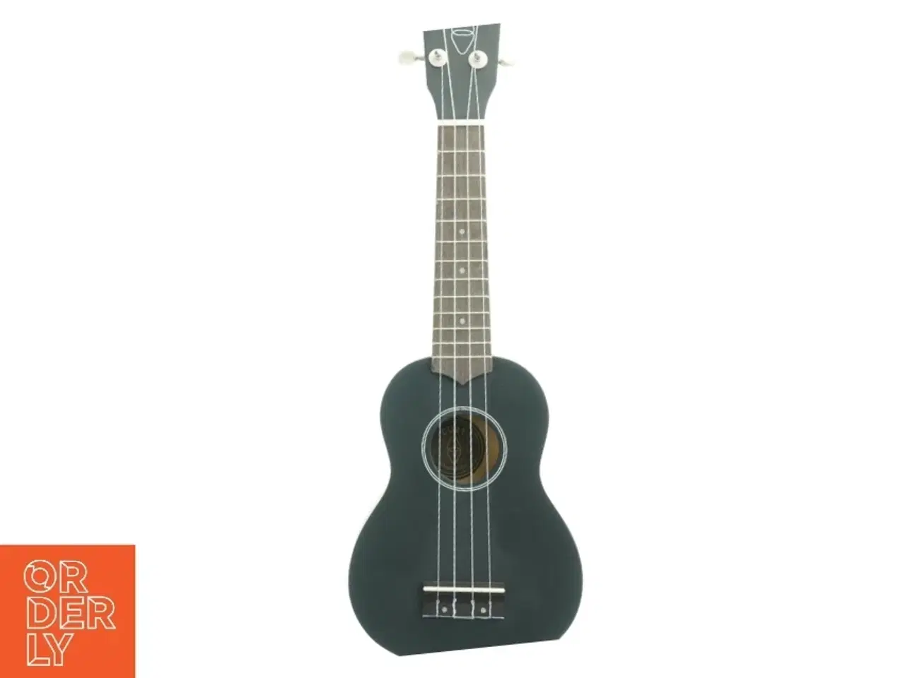 Billede 1 - Sort ukulele med taske (str. 53 x 20 cm), som ny, i mint kondition