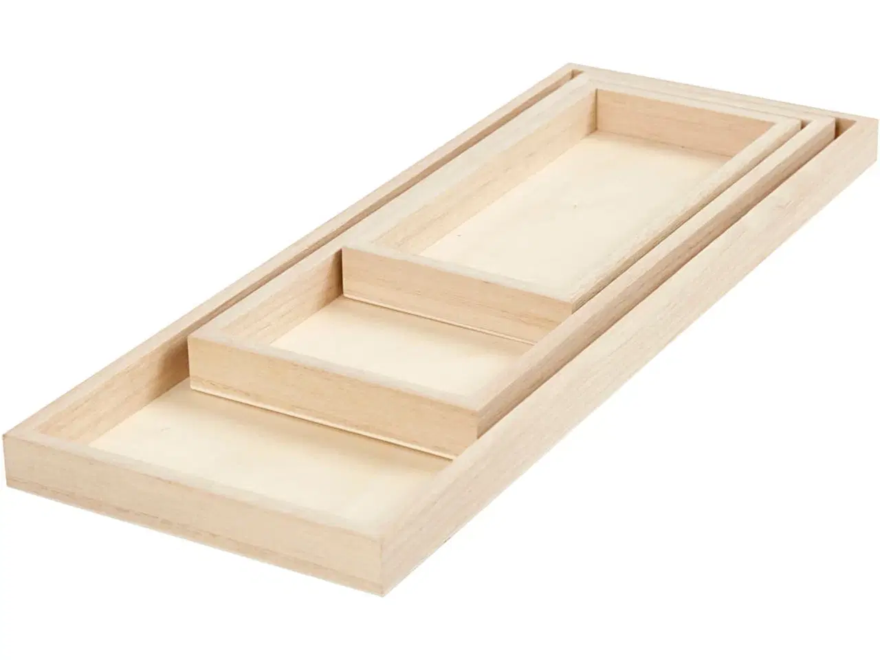 Billede 1 - Bakker, L: 20+30+40 cm, B: 10+12+15 cm, 3stk./ 1 pk.