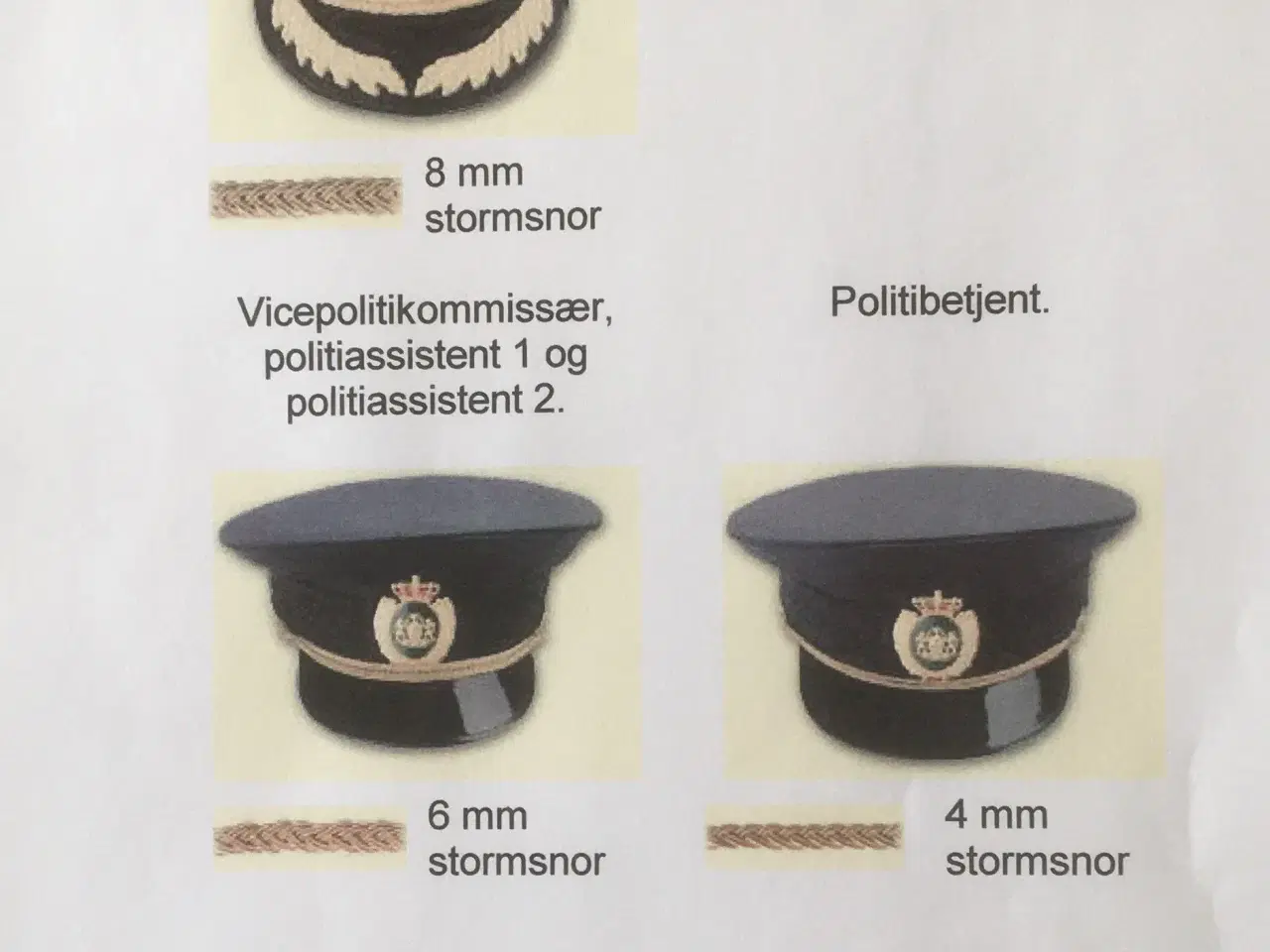 Billede 8 - 3 forskellige Stormsnor til Kasket Politiet