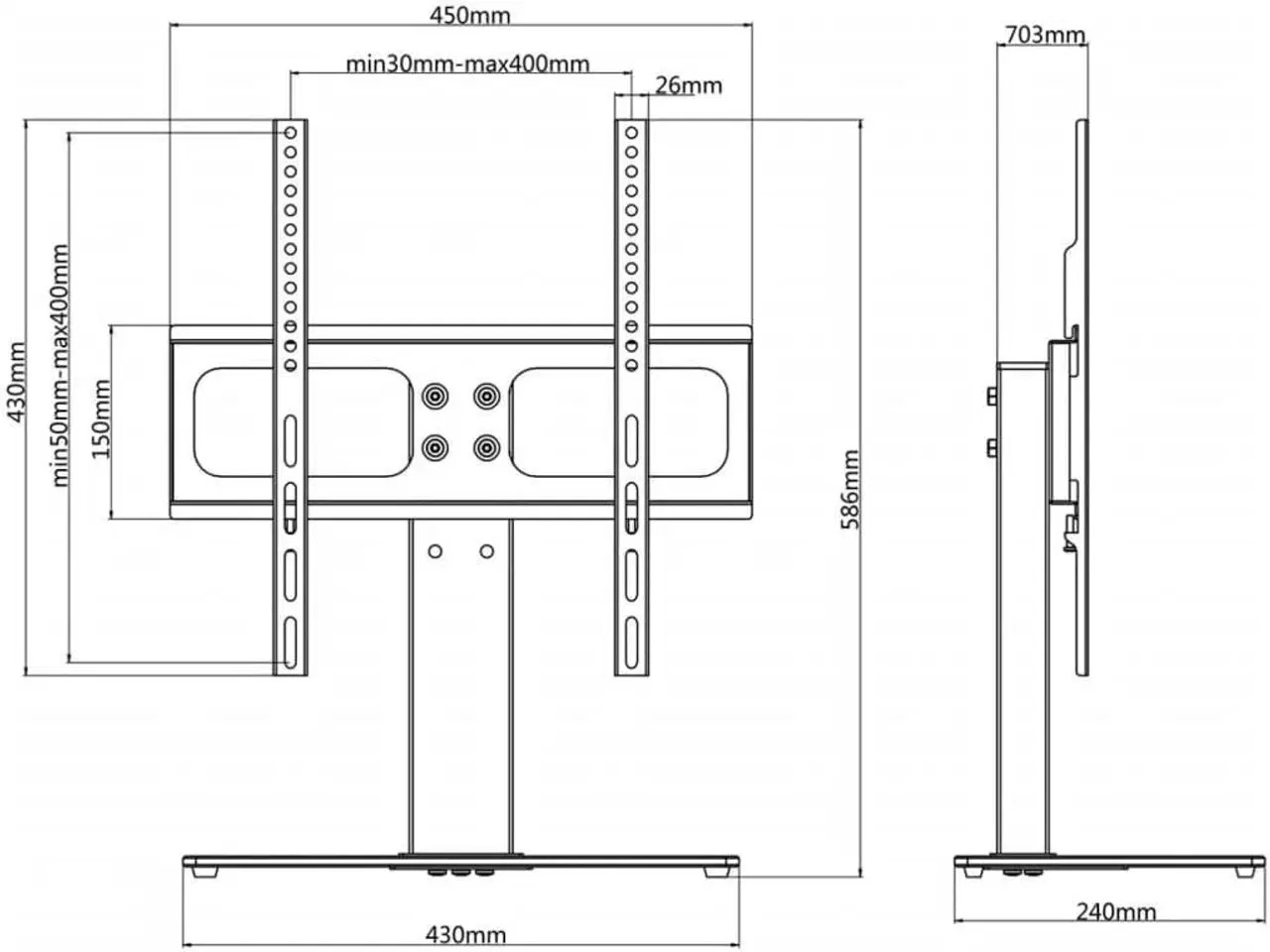 Billede 6 - TV-beslag med plade 400 x 400 mm 23" - 55"