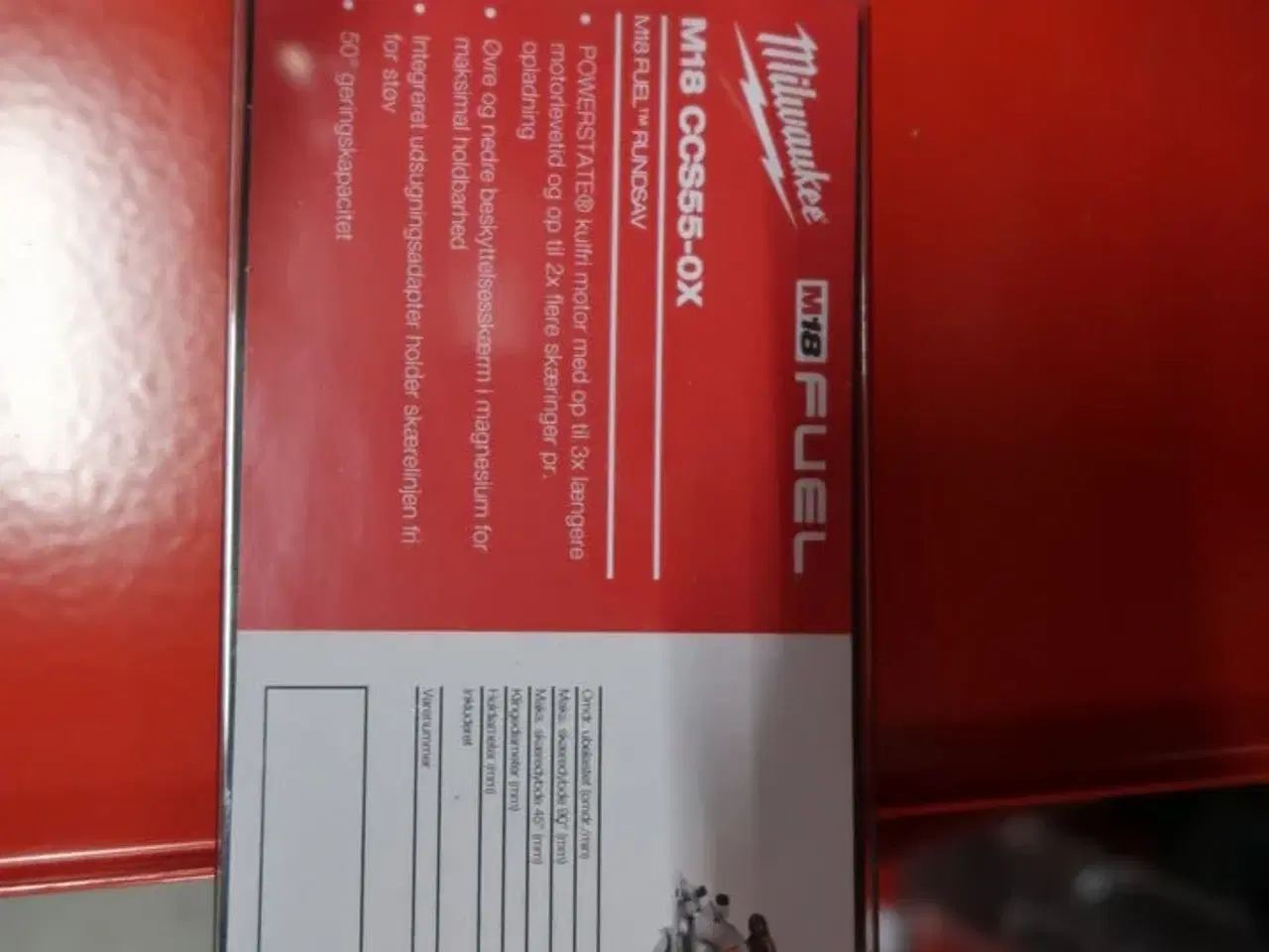 Billede 4 - Akku rundsav MILWAUKEE M18 CCS55-0X