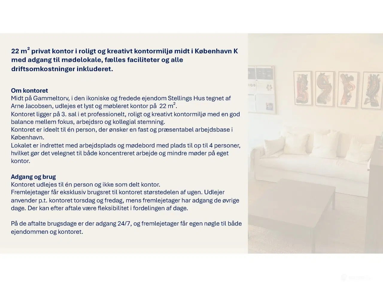 Billede 5 - Møbleret kontor til én person i Arne Jacobsen-tegnet ejendom på Gammeltorv