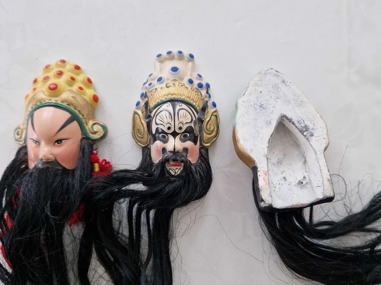 Billede 5 - 3 små vintage kinesiske opera masker 
