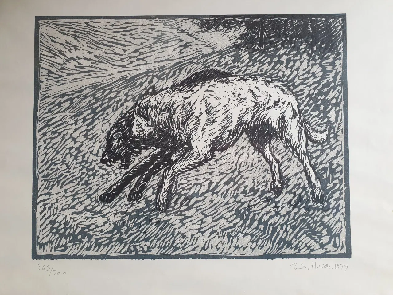 Billede 5 - "Ulvehunde" - Litografi af Erik Heide