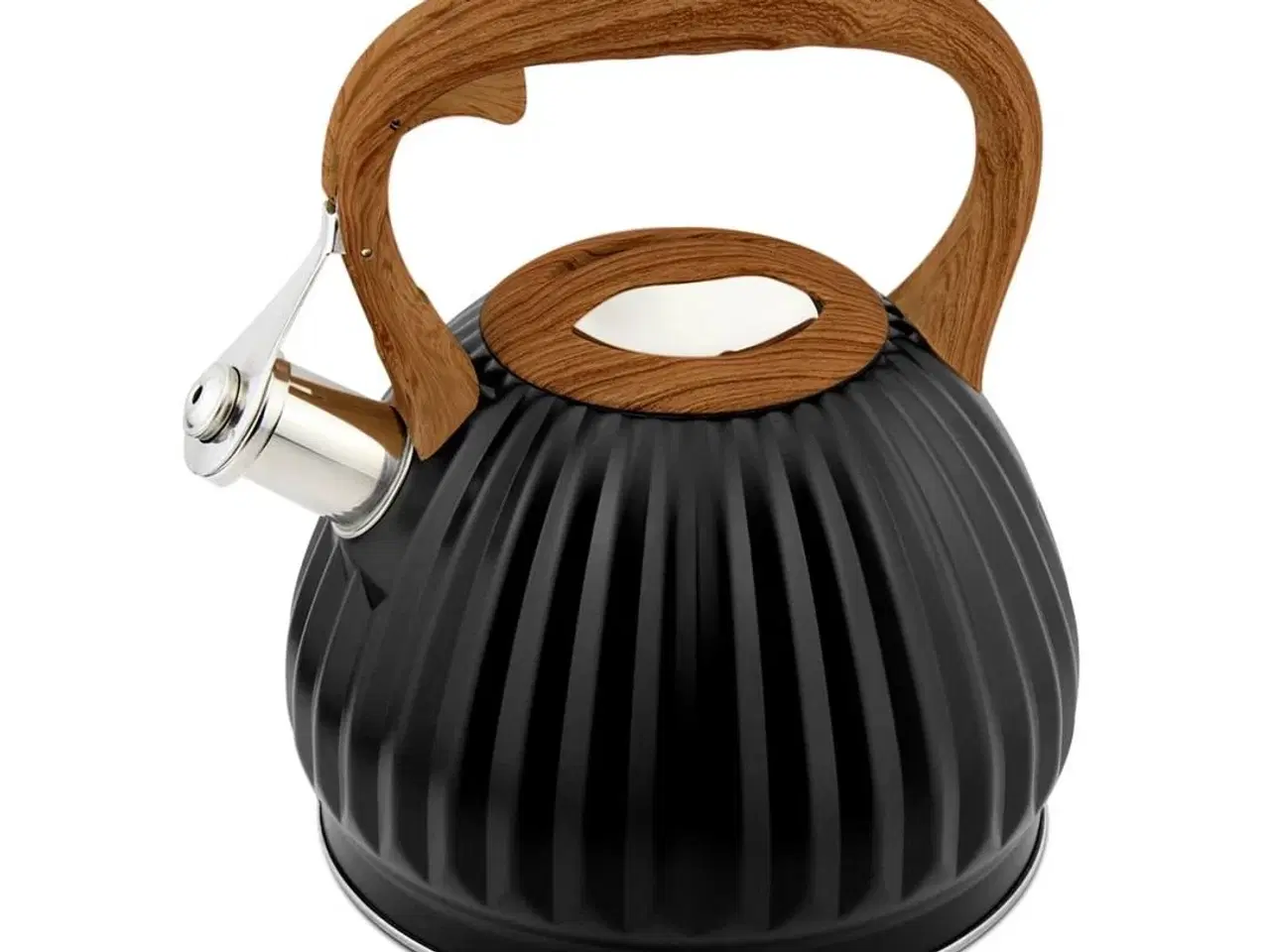 Billede 2 - PROMIS FABIO fløjte-kedel 3,0 l – sort med trægreb