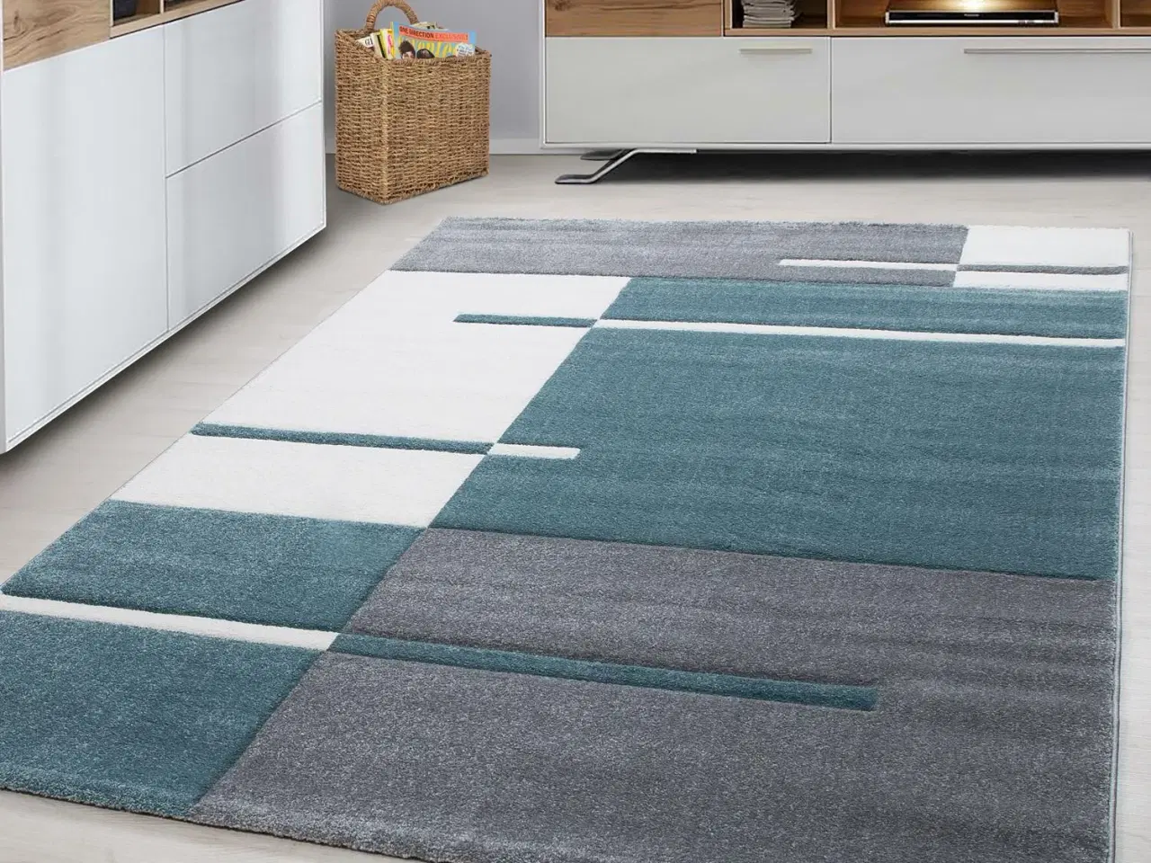 Billede 2 - Hawaii Kortluvet tæppe Ternet - Blå - 160x230