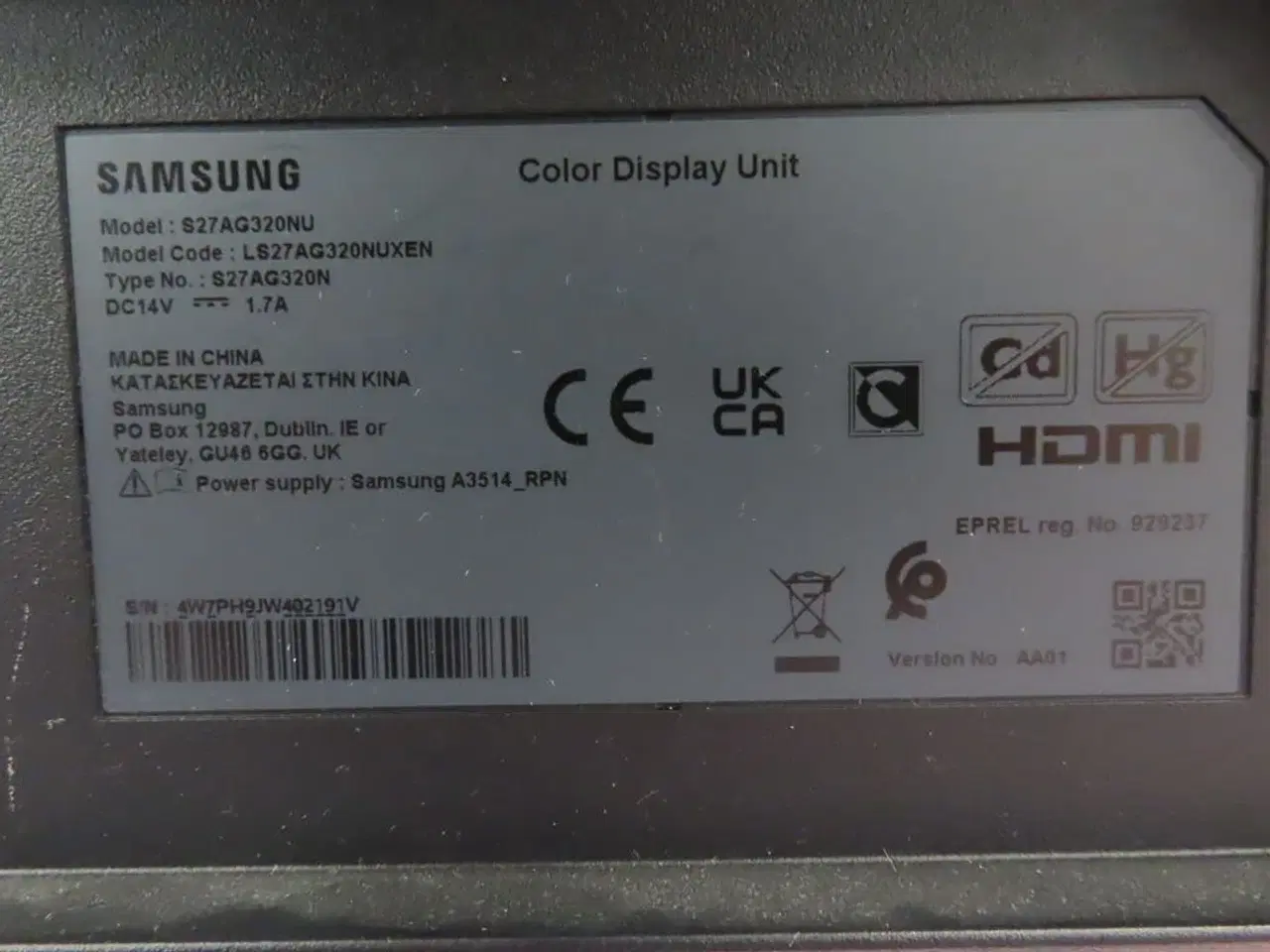 Billede 3 - 27" Computerskærm SAMSUNG S27AG320NU