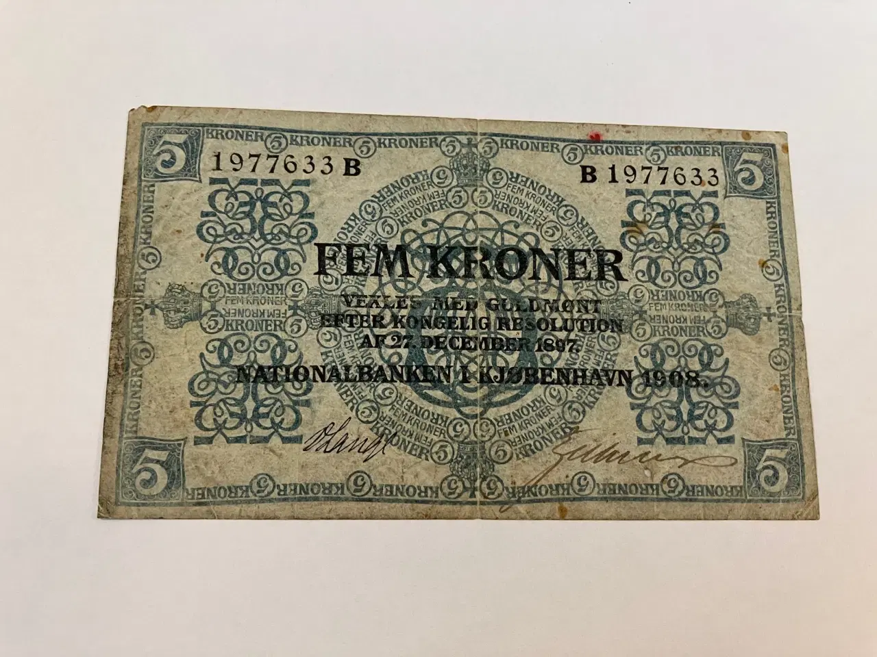 Billede 1 - 5 Kroner 1908 B Danmark