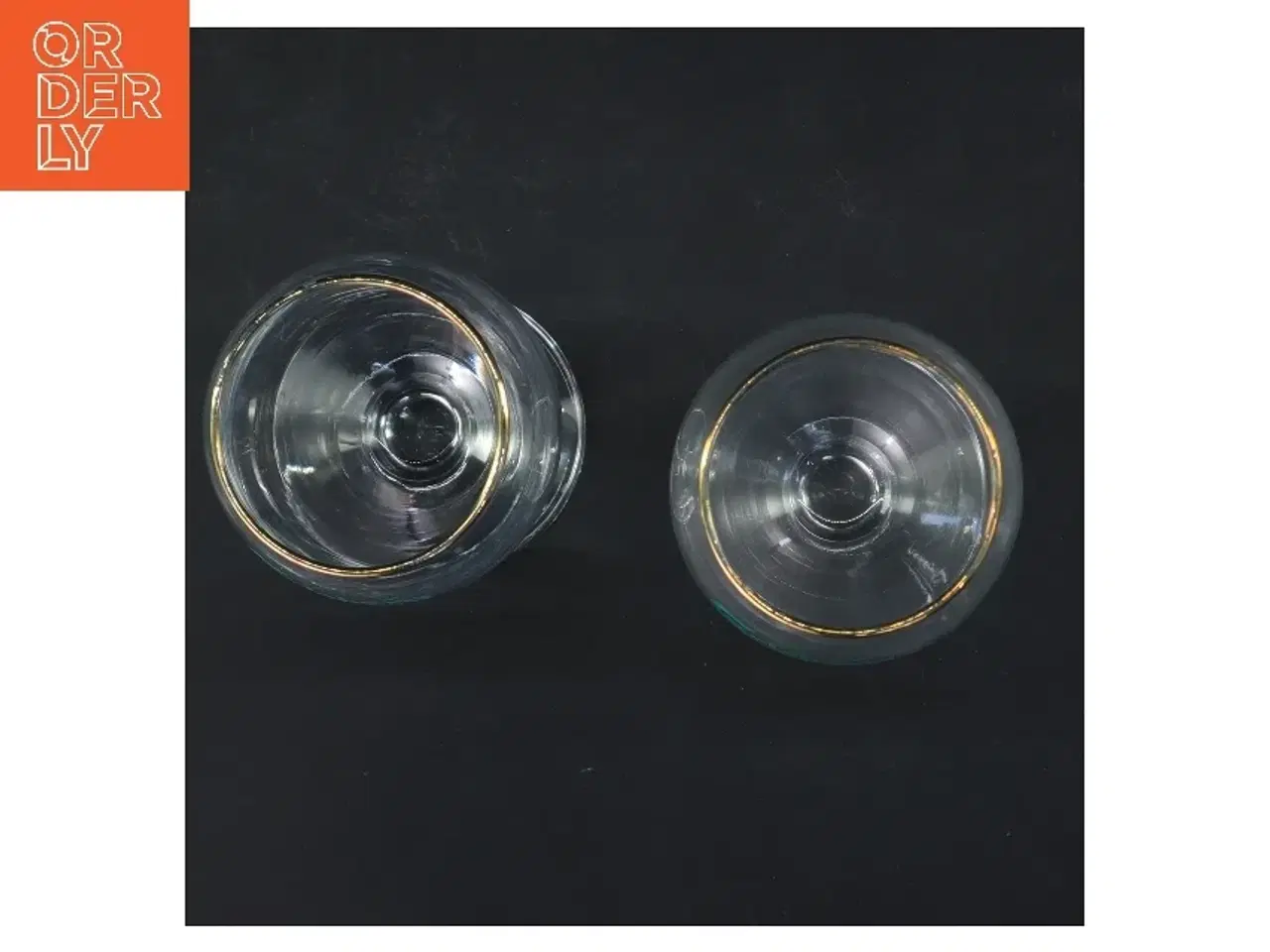 Billede 2 - Carlsberg ølglas med guldkant fra Carlsberg (str. 2 stk Ø 6 cm længde 17,5 cm)