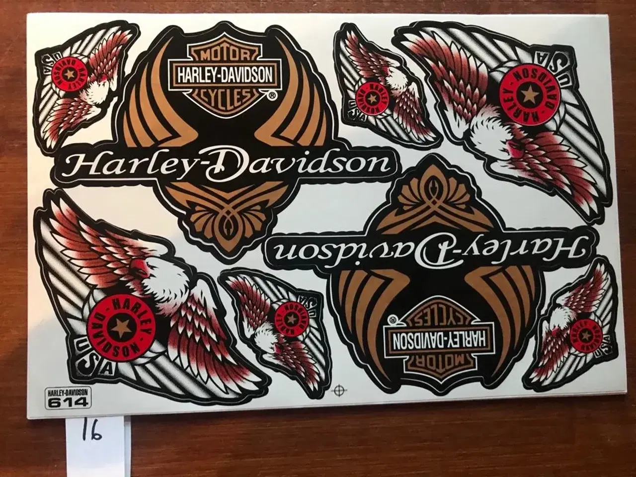 Billede 13 - Stickers, Harley - sæt á 4 stk. A4 ark