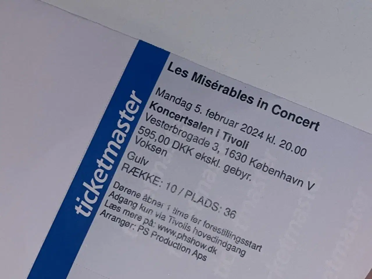 Billede 1 - Les Miserables in concert i Tivoli d. 5 feb 2024