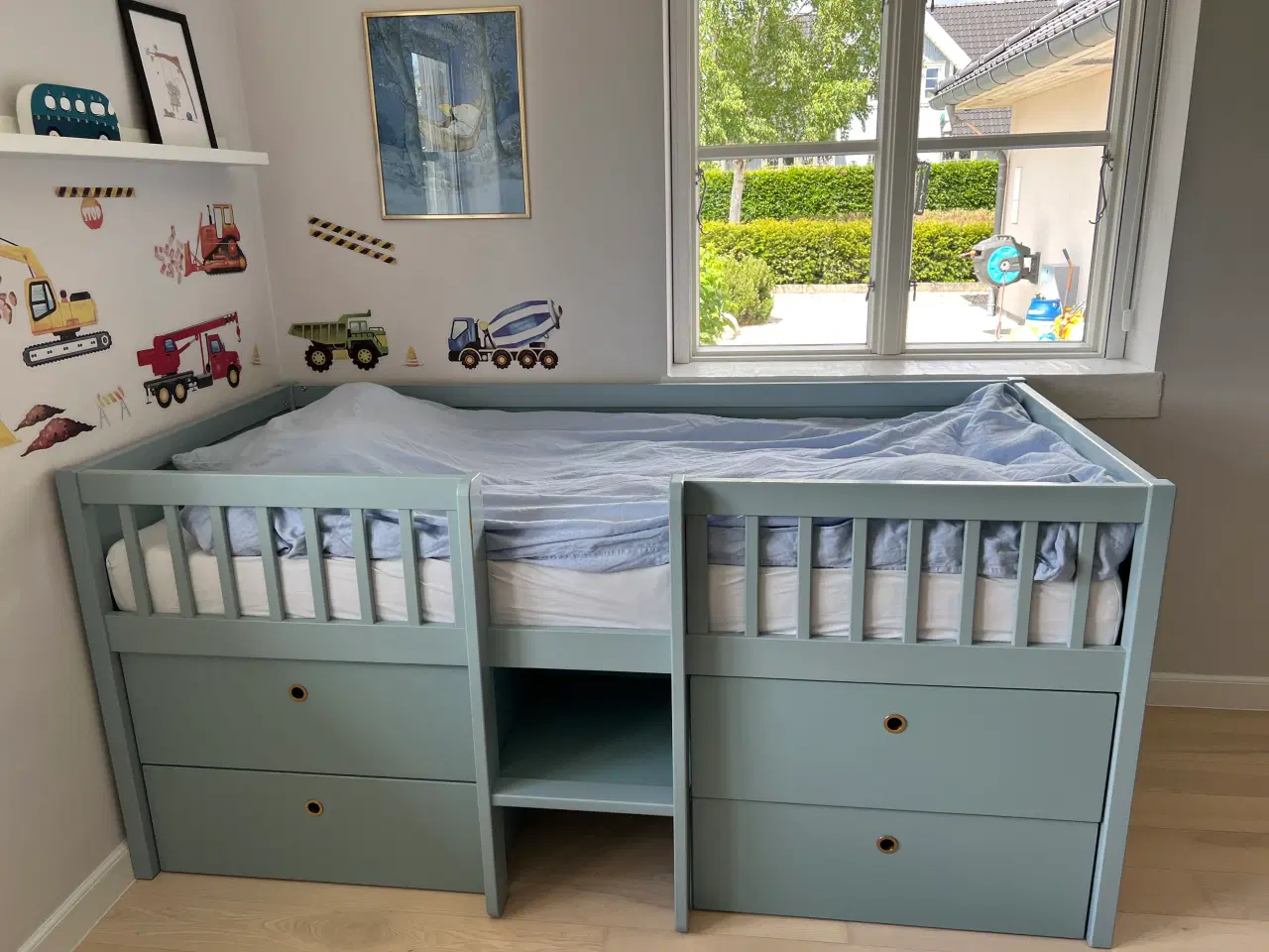 Billede 1 - Flexa halvhøj juniorseng - Freja - Blue-ish