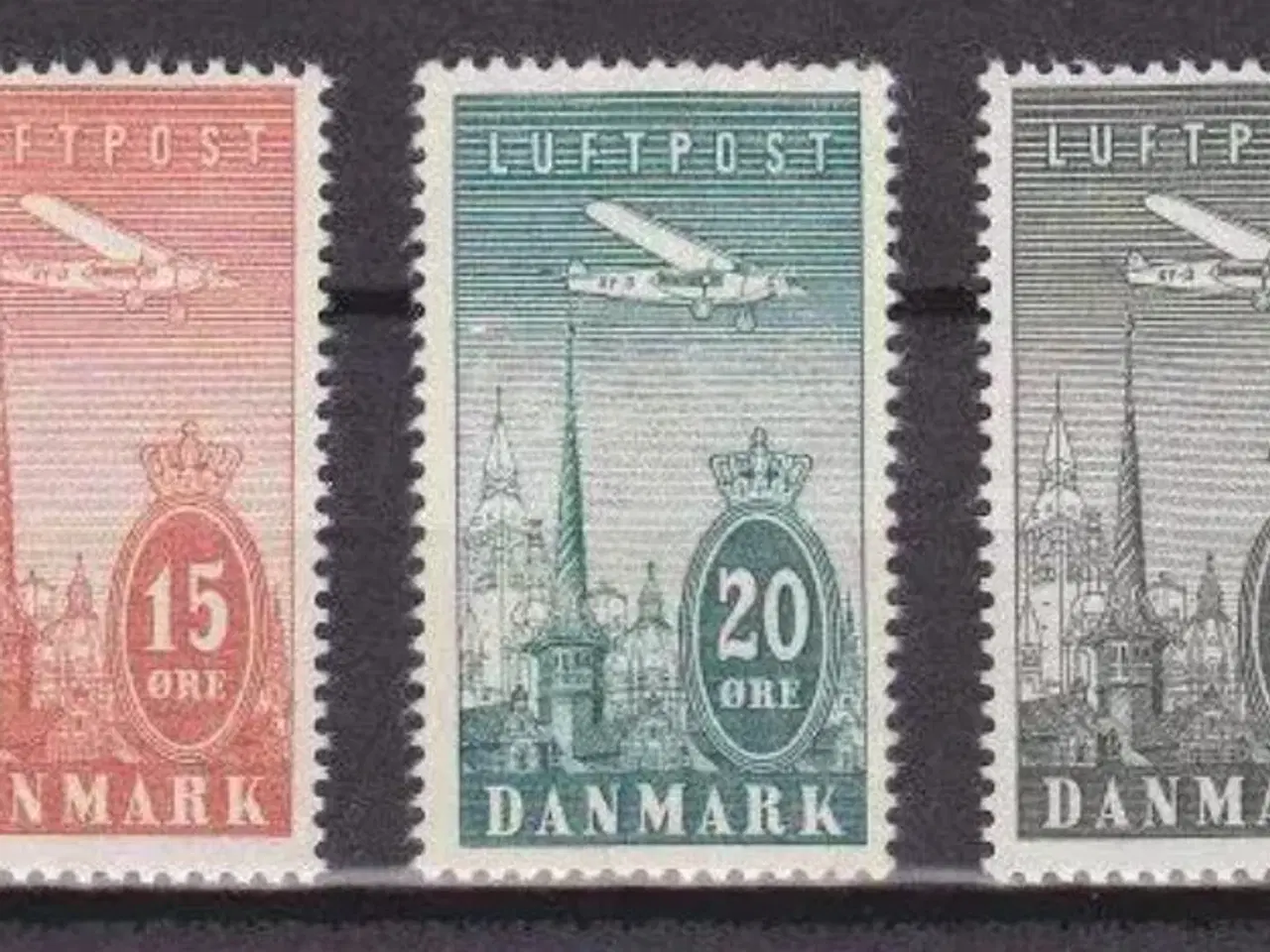 Billede 1 - Danmark - Luftpostfrimærker, afa 216-20, ubrugte