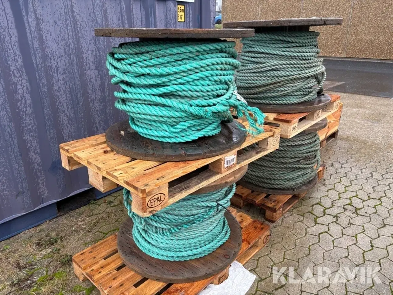 Billede 2 - Kabeltromle med reb 4 styk.