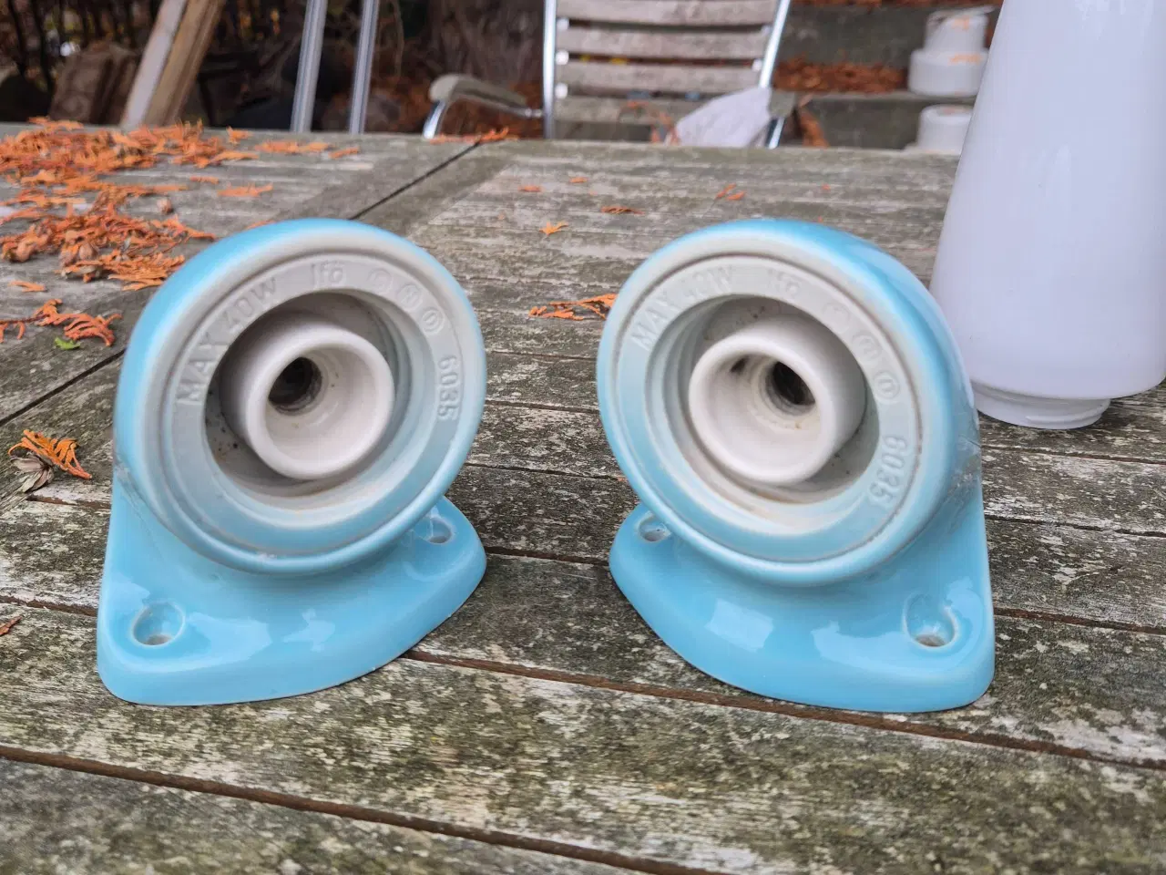 Billede 7 - Smukke lyseblå Ifö badeværelseslamper 