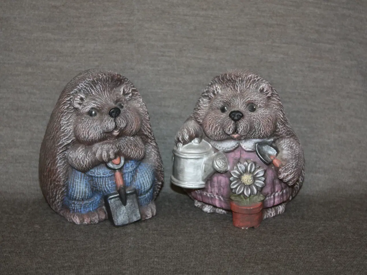 Billede 1 - Pindsvin figur i keramik Igelpapa und Igelmama