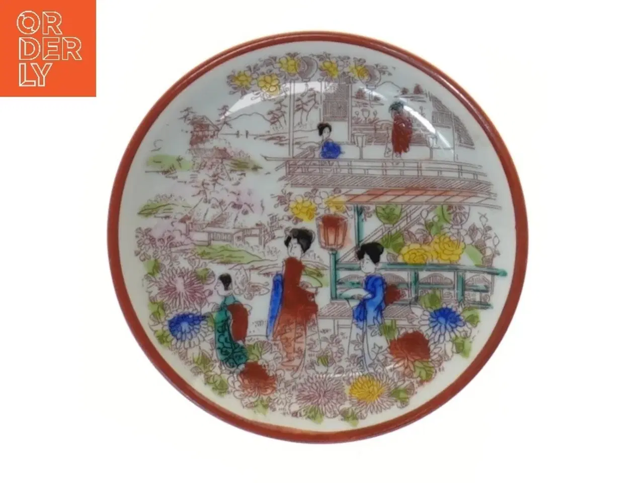 Billede 2 - Dekorativ tallerken med asiatisk design (str. Ø 13 cm)