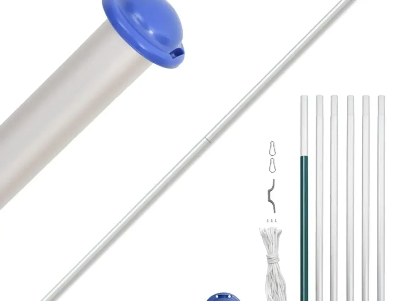 Billede 4 - Sektionsinddelt flagstang 6,23 m aluminium sølvfarvet