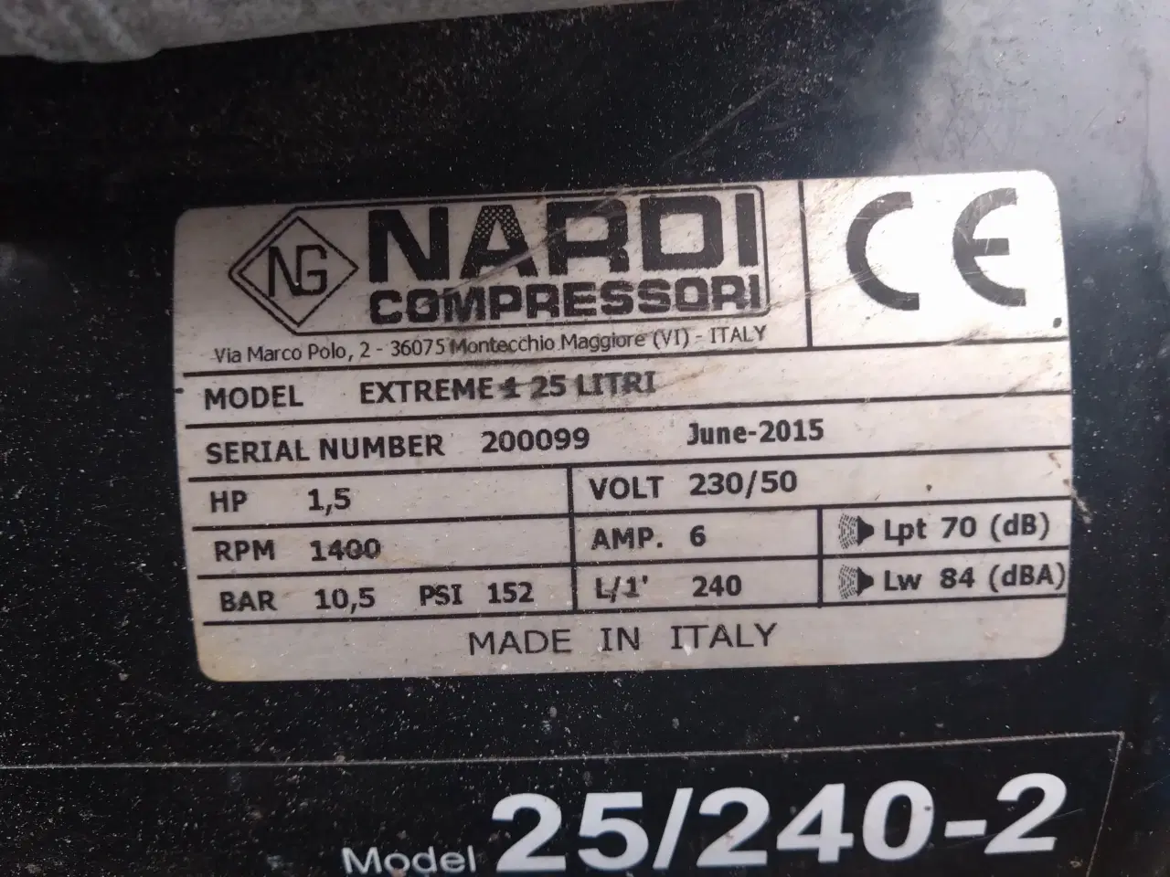 Billede 2 - Tjep Kompressor, model 25/240-2