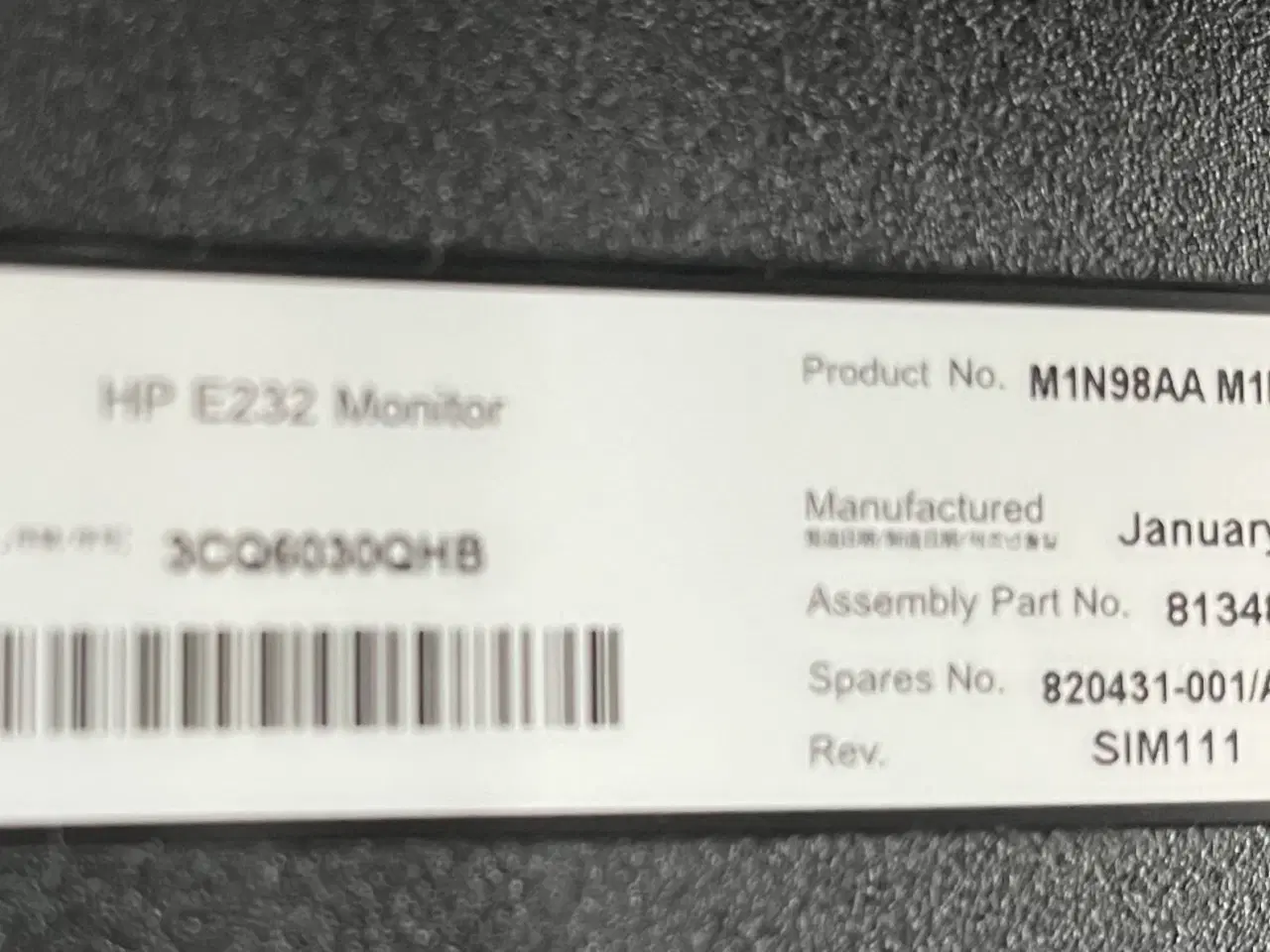 Billede 5 - HP E232 skærm