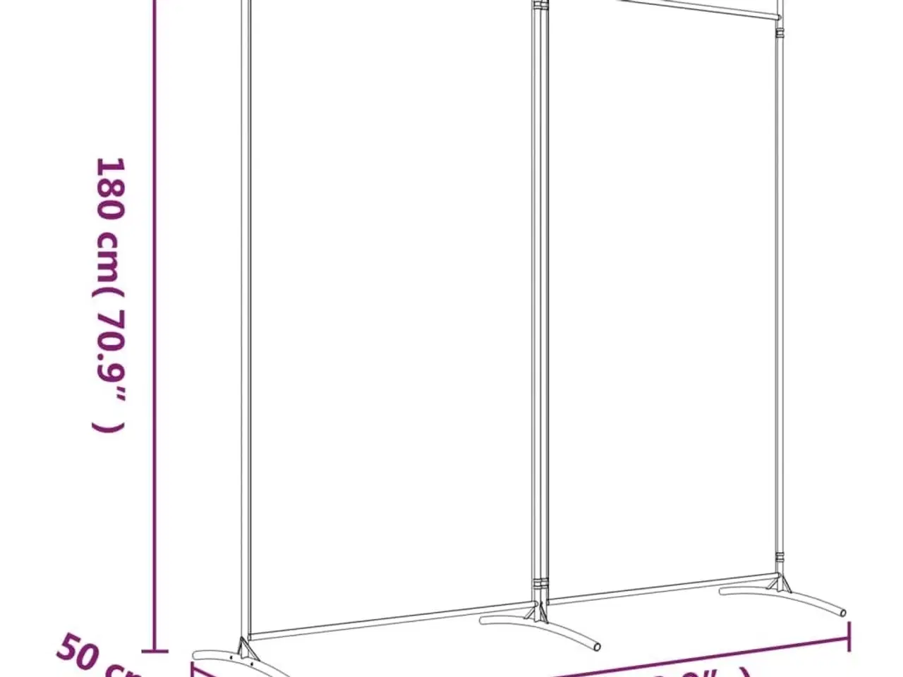 Billede 8 - 2-panels rumdeler 175x180 cm stof antracitgrå