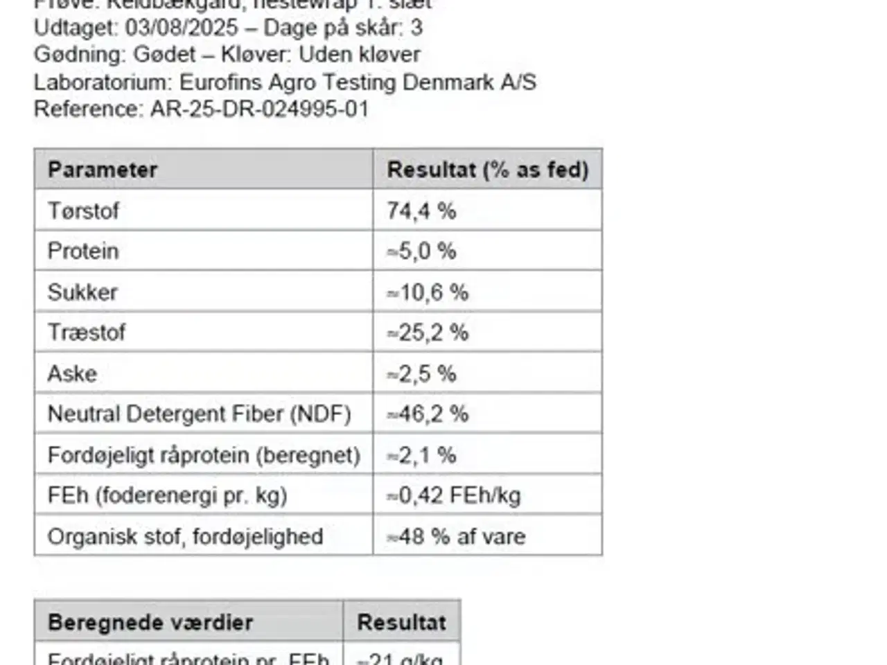 Billede 4 - Kvalitet Wraphø til heste med analyse