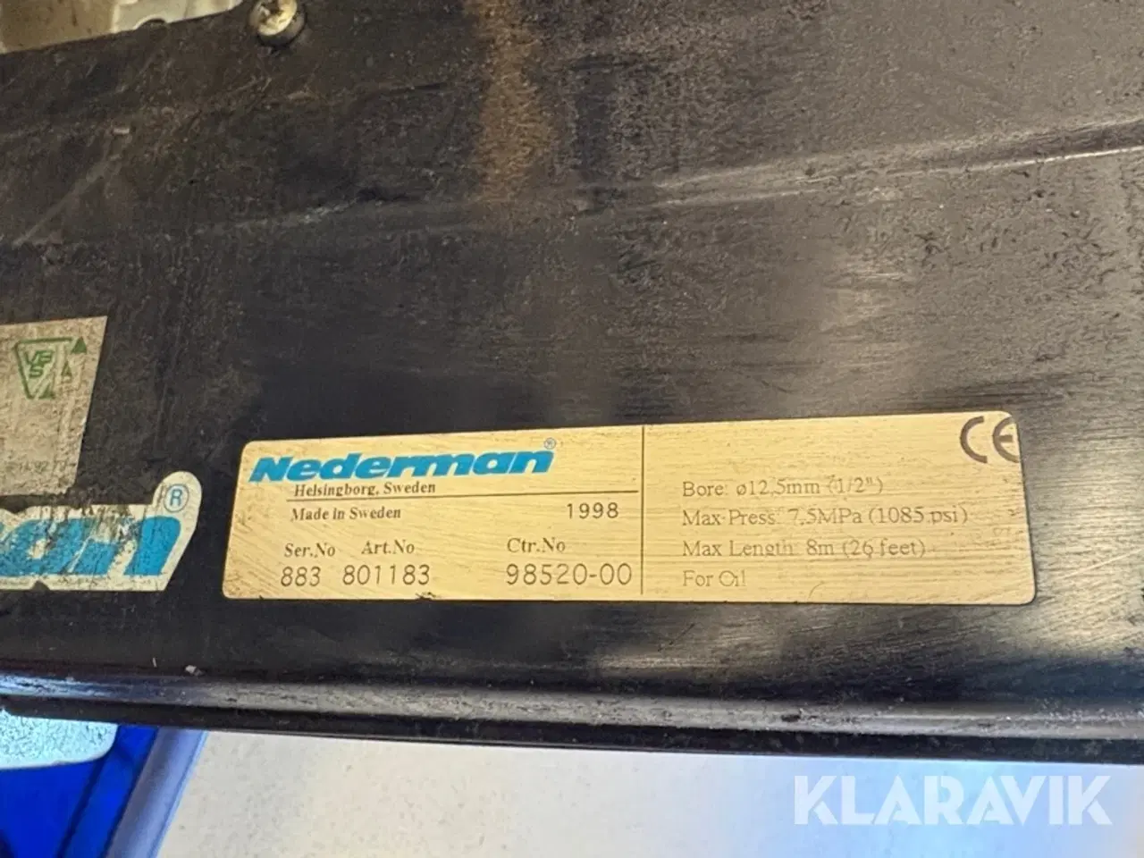 Billede 12 - Luftdrevne oliepumper m/ slanger Nederman