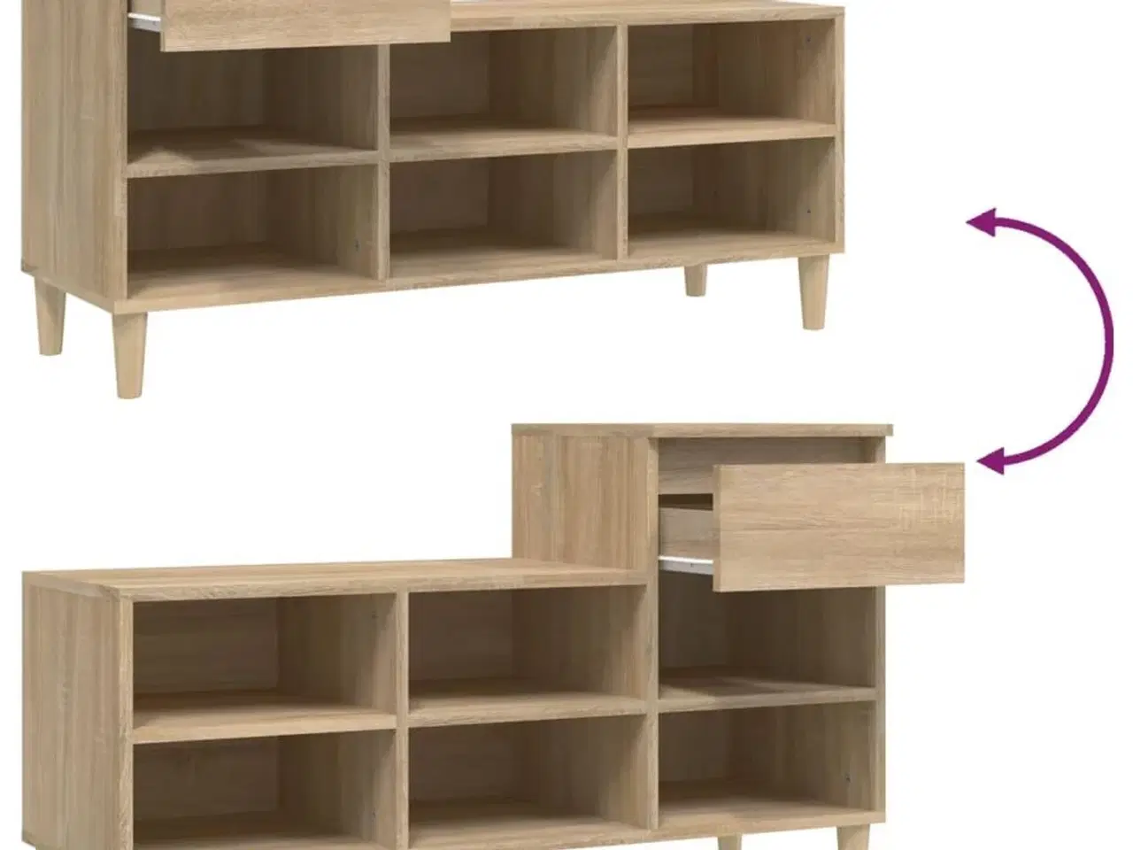 Billede 9 - Skoreol 102x36x60 cm konstrueret træ sonoma-eg