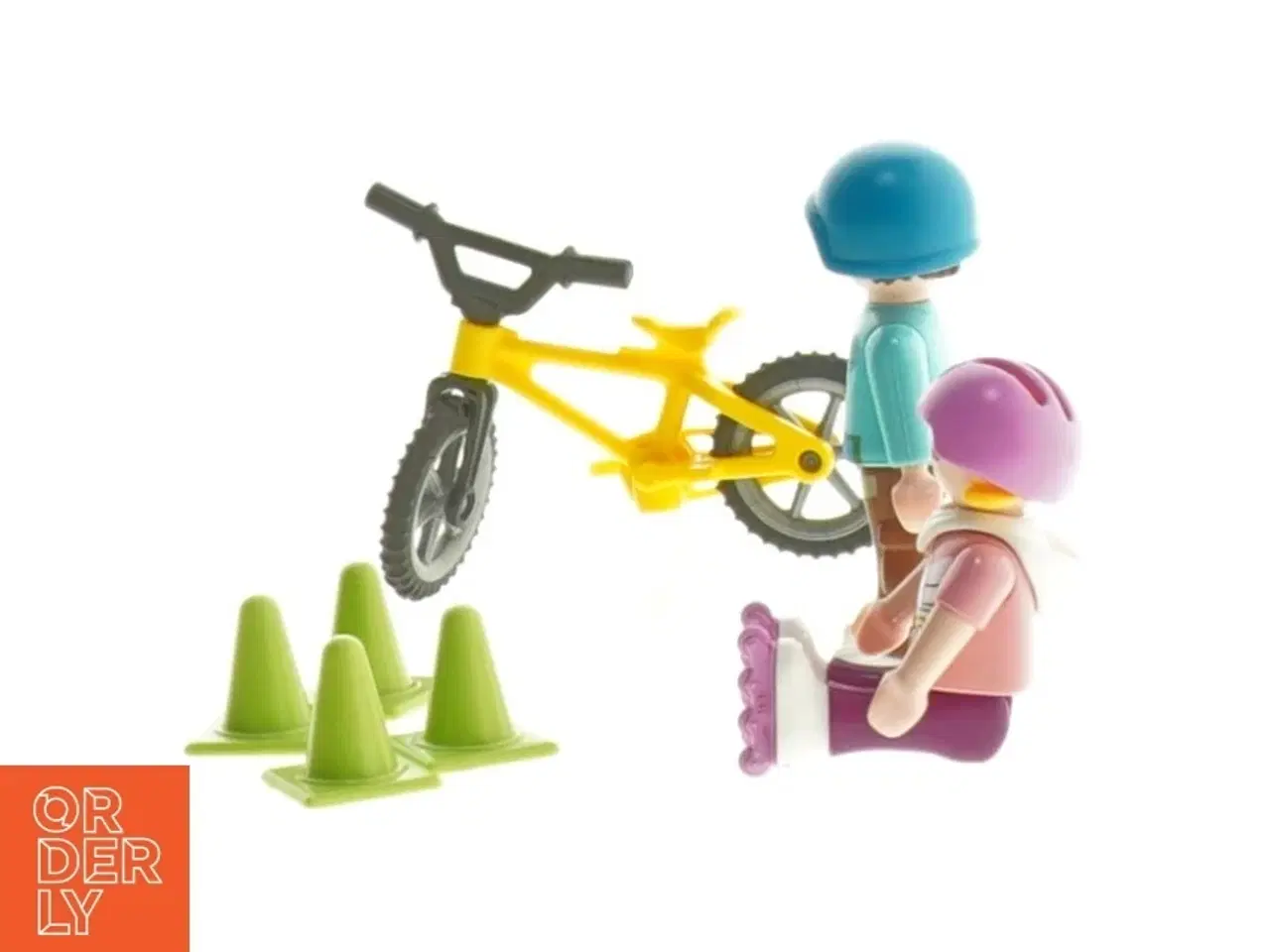 Billede 1 - Playmobil Legetøjsfigurer med enhjulet cykel og kegler