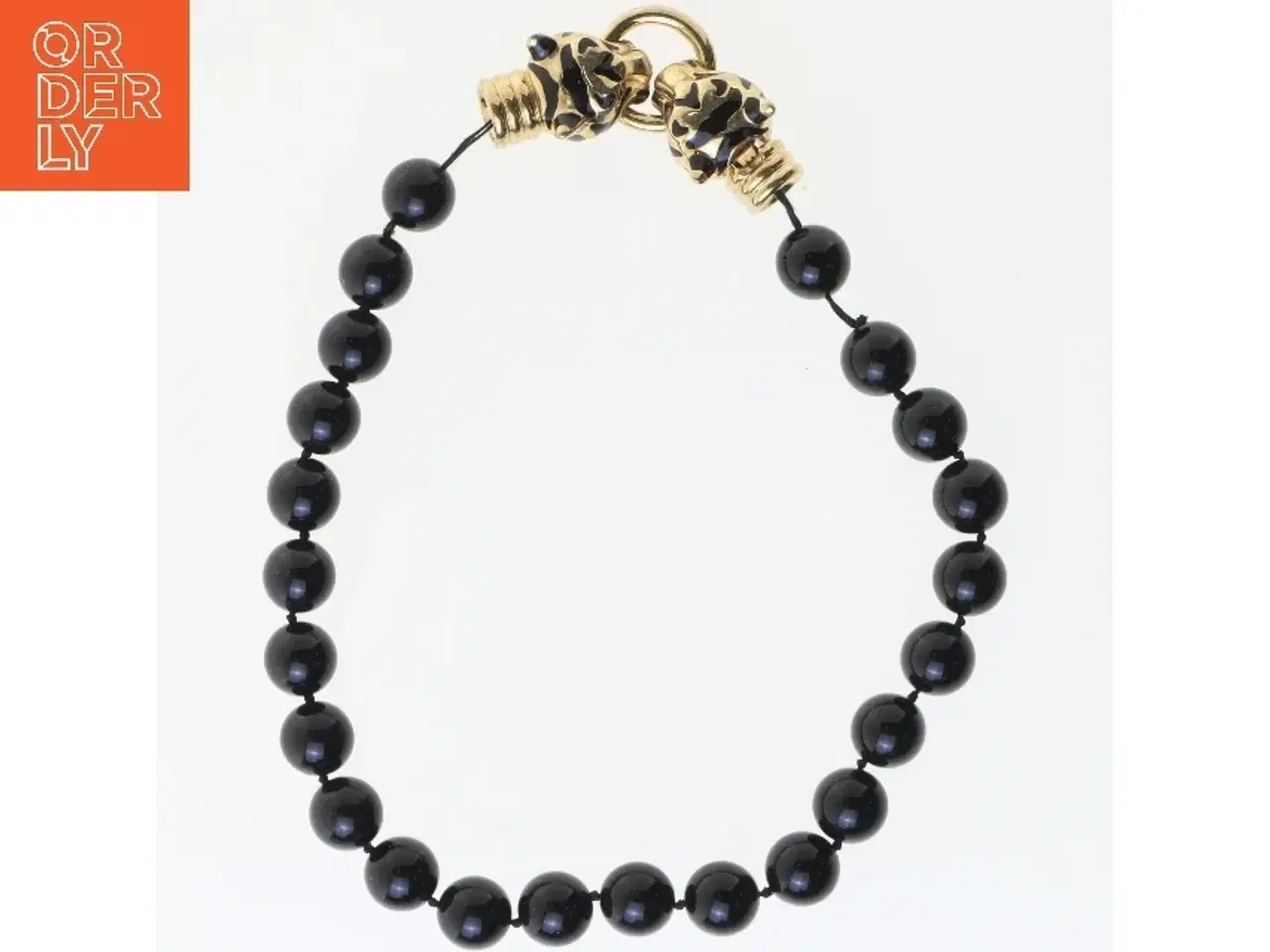 Billede 1 - Perlearmbånd med gulddetaljer (str. 19 cm)