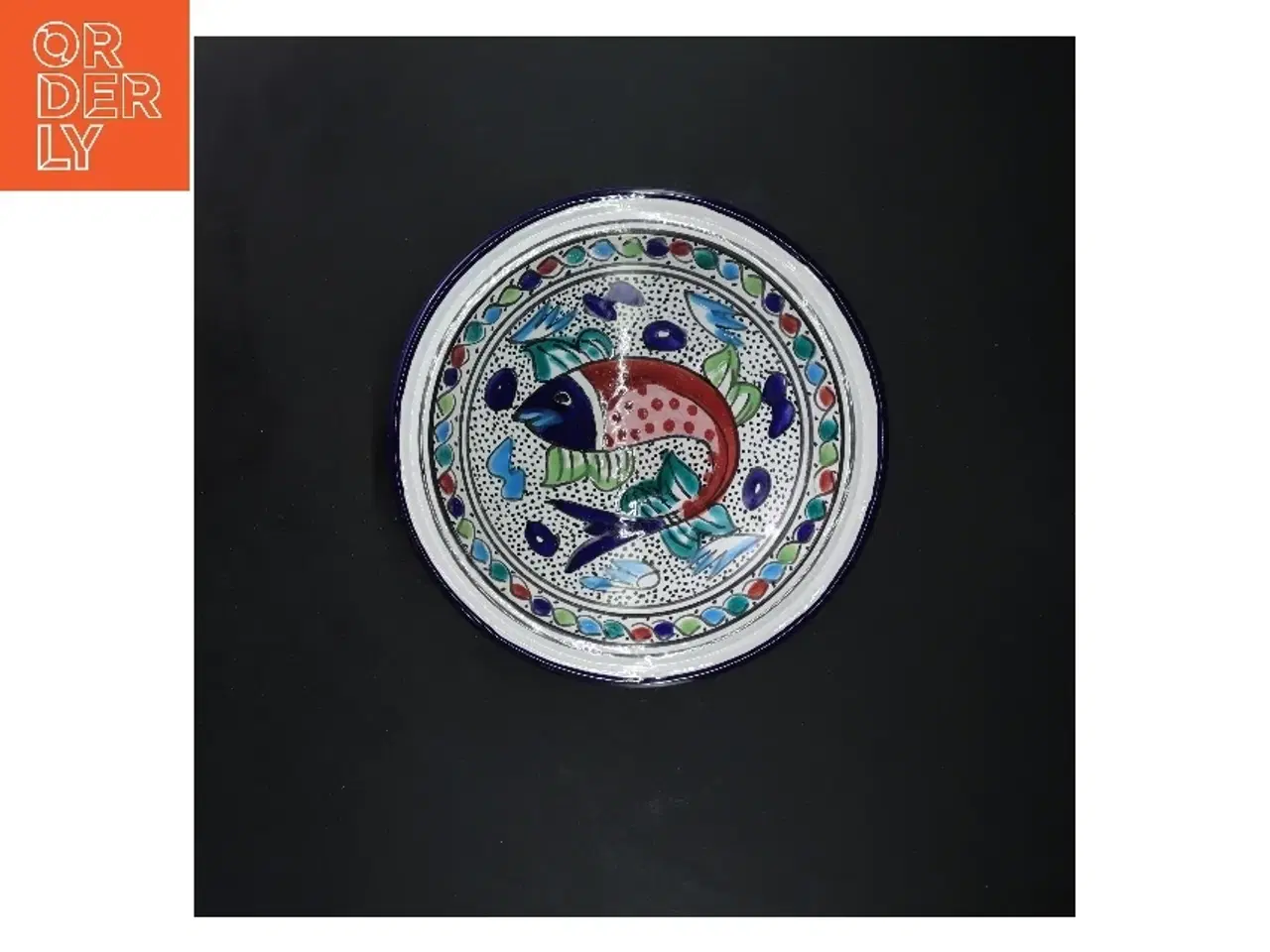 Billede 3 - Keramisk skål med farverigt design (str. Ø 22 cm)