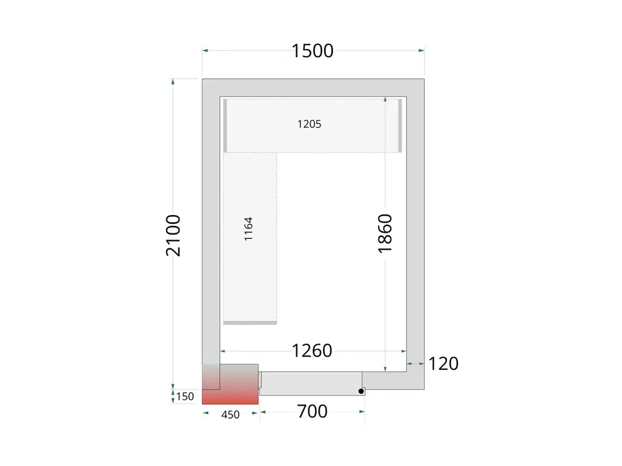 Billede 2 -  Tefcold Fryserum – 1500 x 2100 x 2200 mm