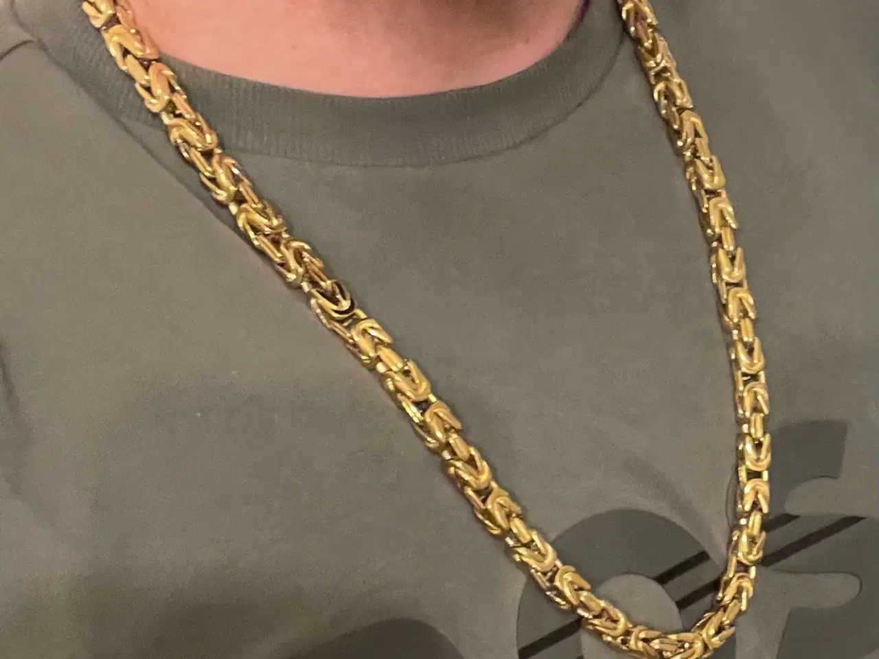 Billede 3 - 8mm goldfilled kongekæde, 70cm uden lås