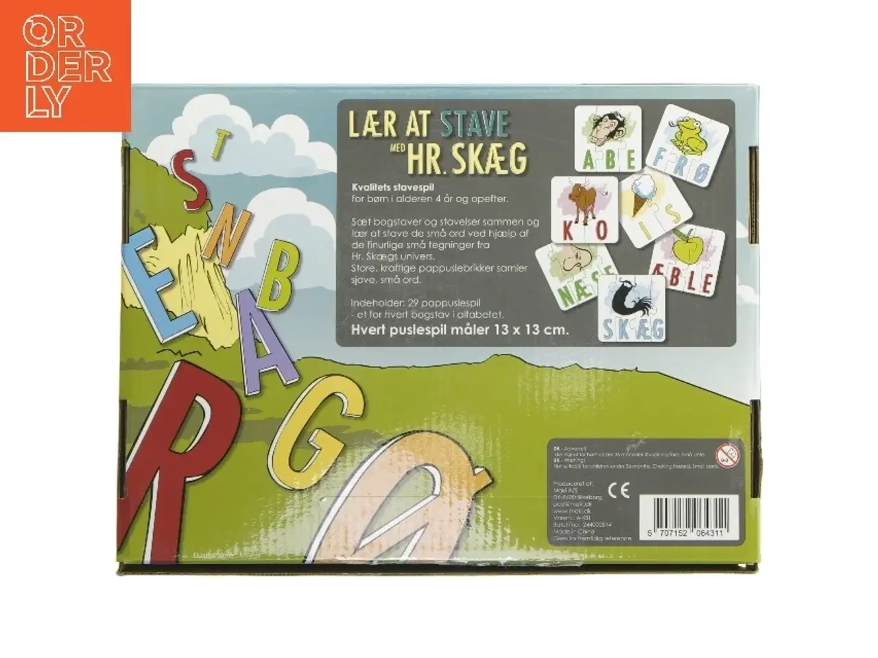 Billede 2 - Lær at stave med Hr. Skæg puslespil fra DR (str. 28x21,5 cm)