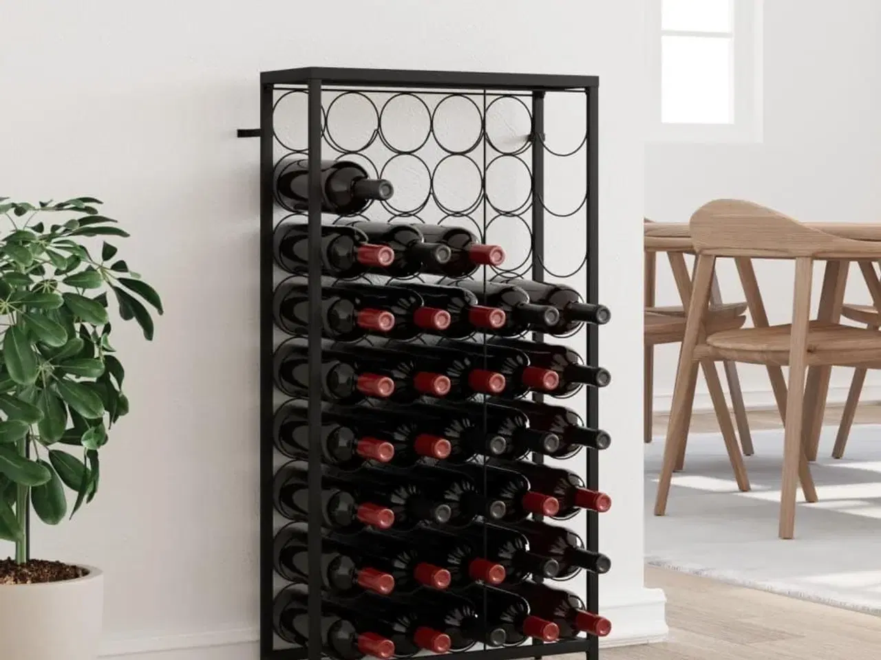 Billede 1 - Vinreol til 45 flasker 54x18x100 cm smedejern sort