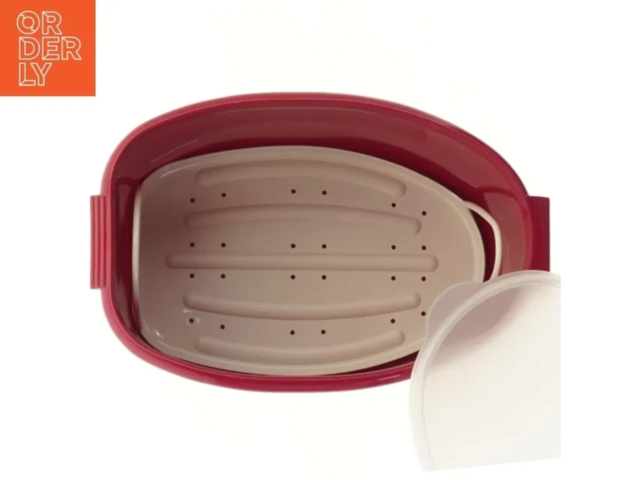 Billede 3 - Rød plastkontainer med låg fra Tupperware (str. Ø 29x Ø 19x14,5 cm)