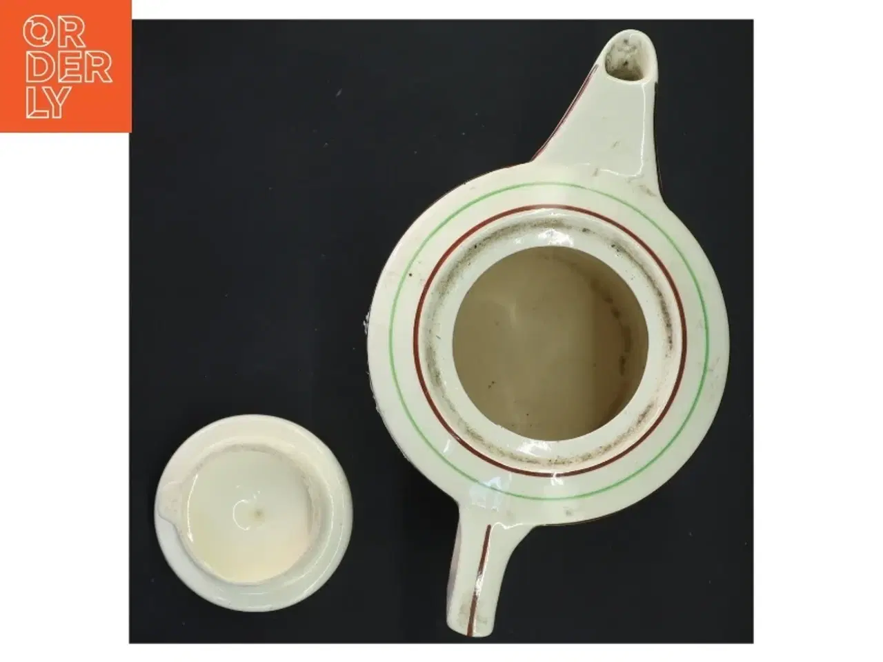 Billede 3 - Porcelænskande med blomsterdekoration (str. 19x21 cm)