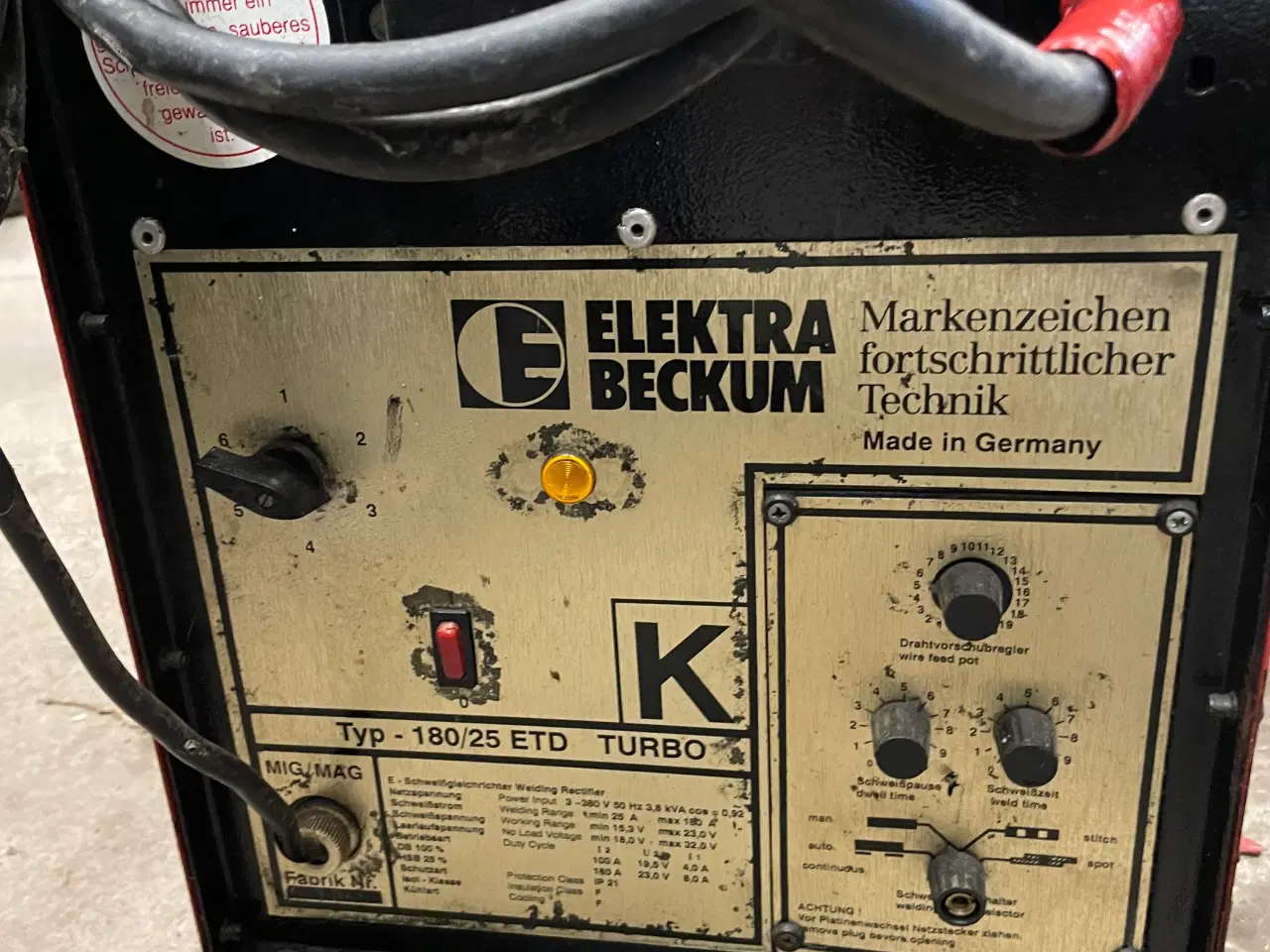 Billede 3 - CO2 svejseapparat ELEKTRA BECKUM 180/25 ETD