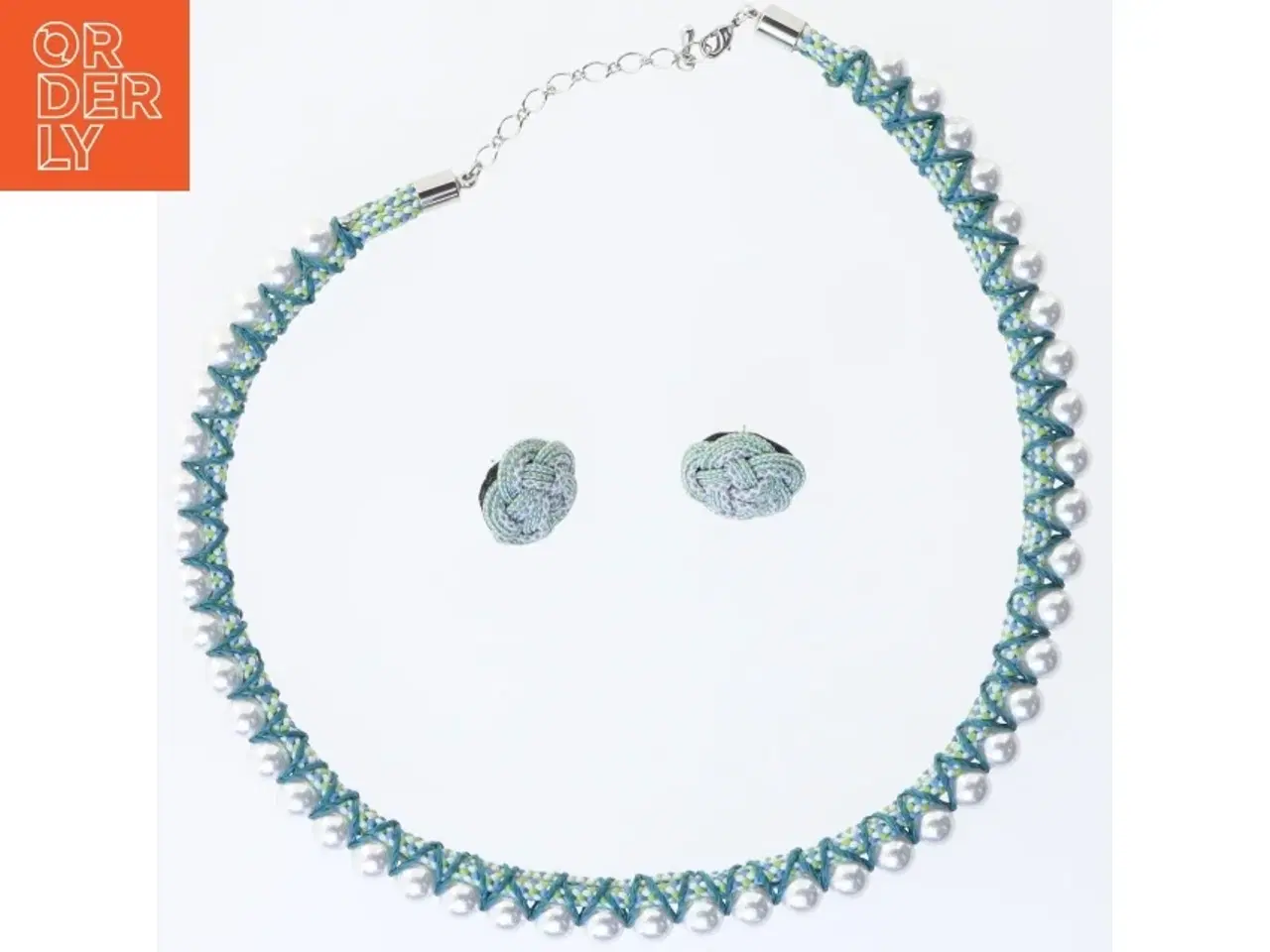 Billede 1 - (Ny)Japansk håndlavet Halskæde og ørestikker sæt (str. 2 cm og. 51 cm)