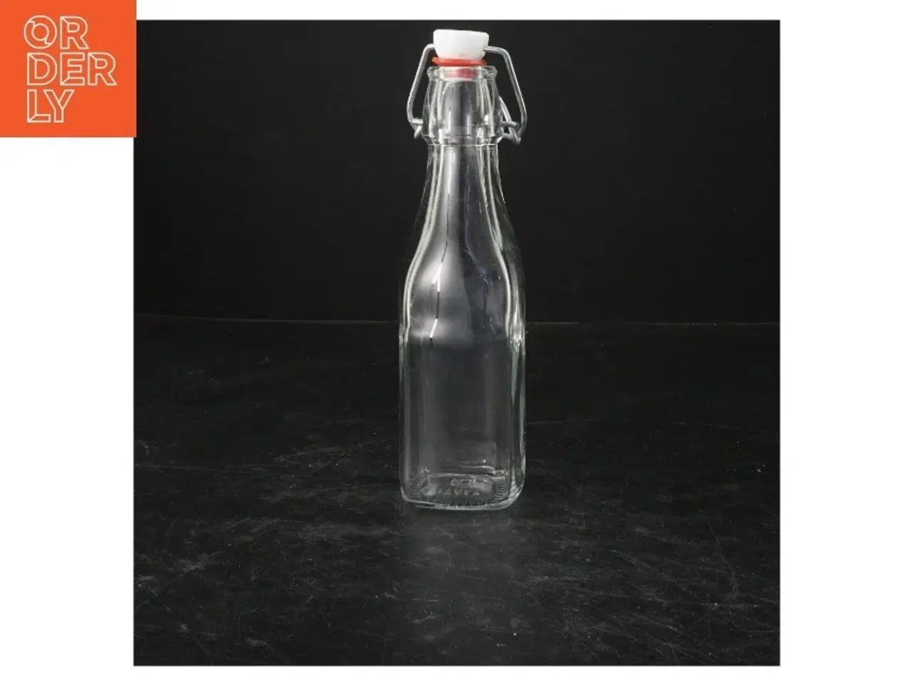 Billede 1 - Glasflaske med patentlåg (str. 21x5x5 cm)