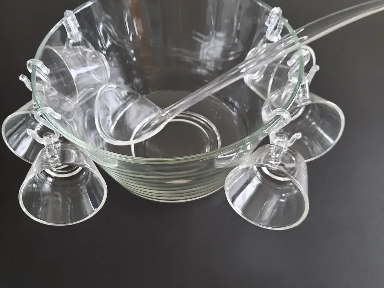 Billede 1 - Glas Punch/Gløgg bowler med 6 Glas og Ske