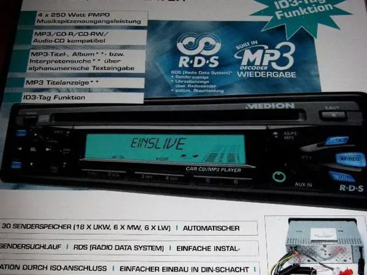 Billede 2 - Ny Autoradio med CD/MP3 afspiller.