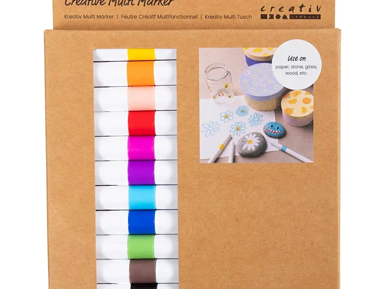 Billede 1 - Kreativ Multi Tusch, streg 4 mm, ass. farver, 12stk./ 1 pk.