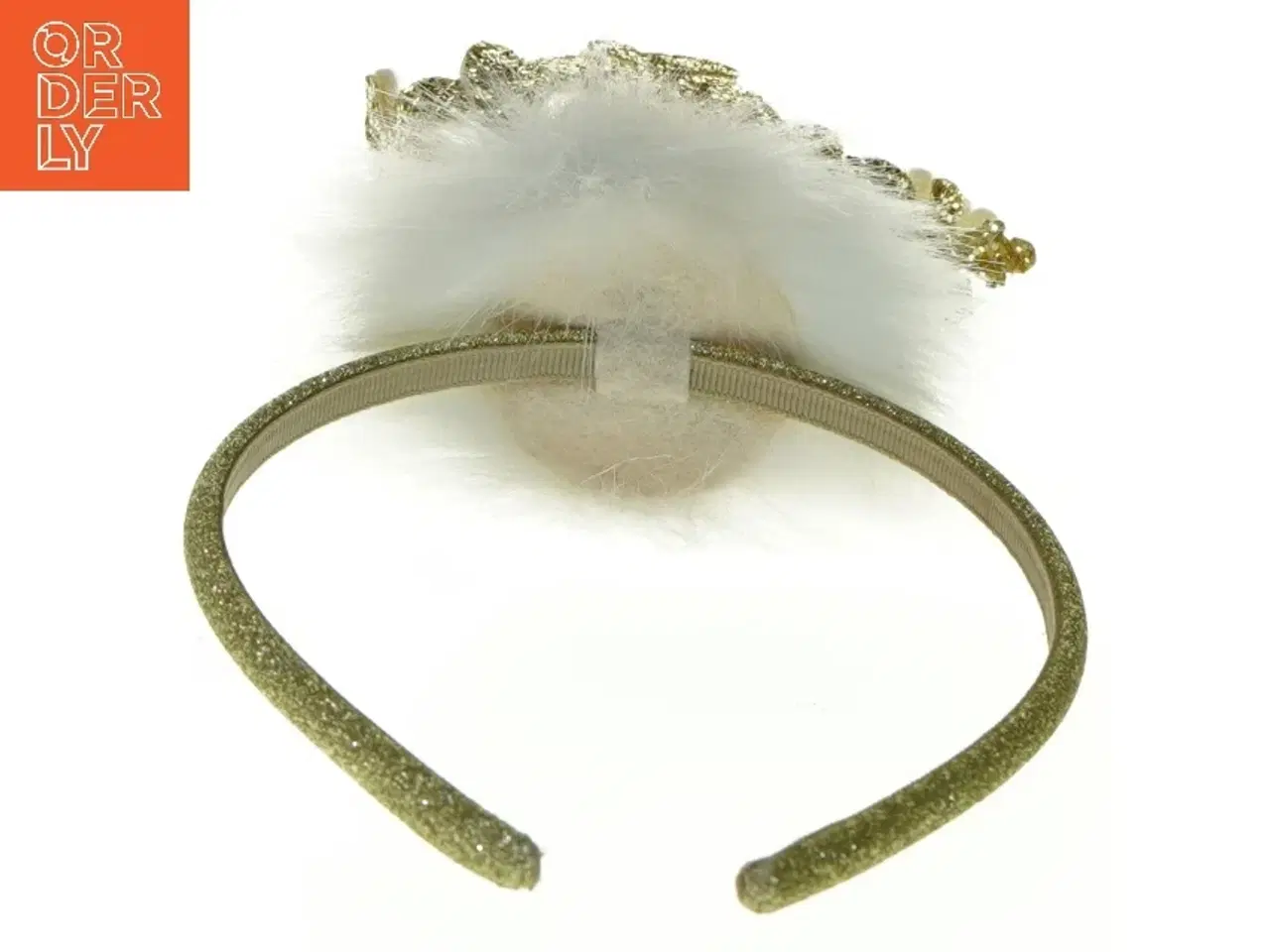 Billede 1 - Prinsesse krone Glitrende hårbøjle med fjer og juveldekoration