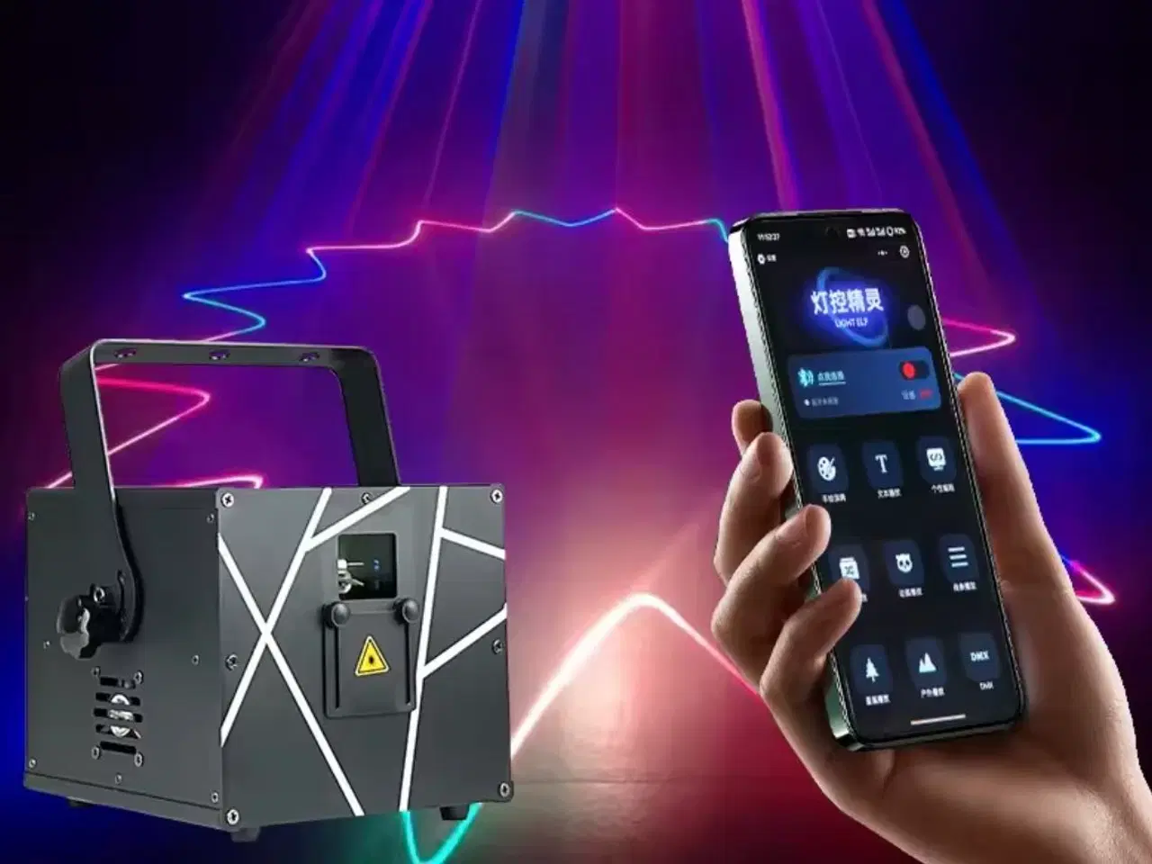 Billede 1 - 3 Watt Animations laser - App betjening