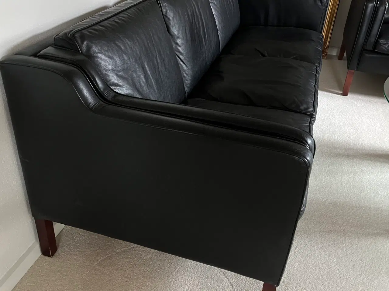Billede 1 - Lædersofaer 3 + 2 Stouby sort læder