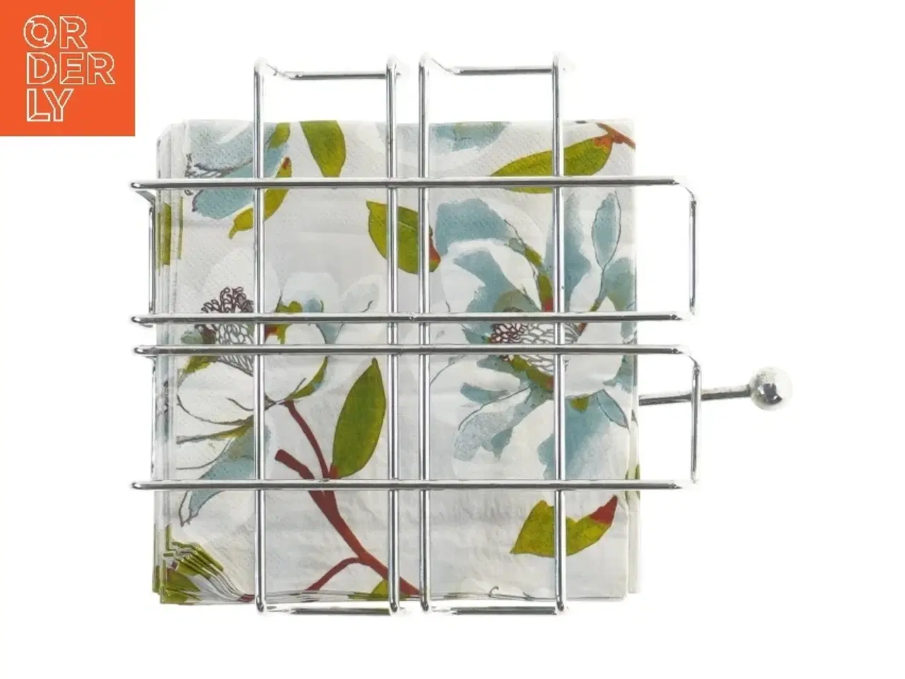 Billede 3 - Serviettholder i metal med servietter (str. 19x19x6 cm)