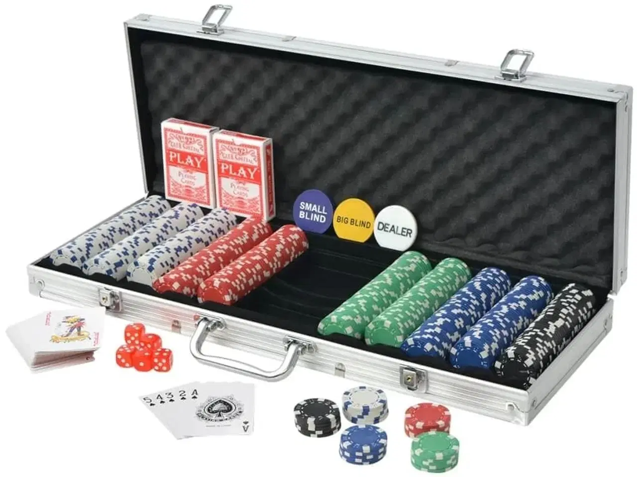 Billede 2 - Pokersæt med 500 jetoner aluminium