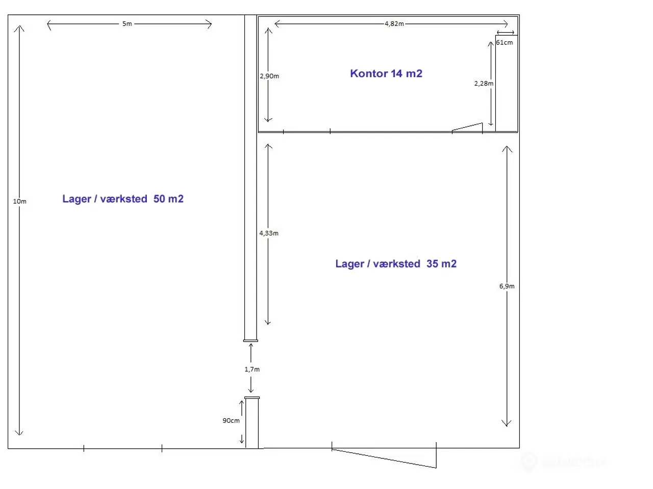 Billede 11 - 100 m2 Tørt og sikker lager med 15 m2 kontor / wc