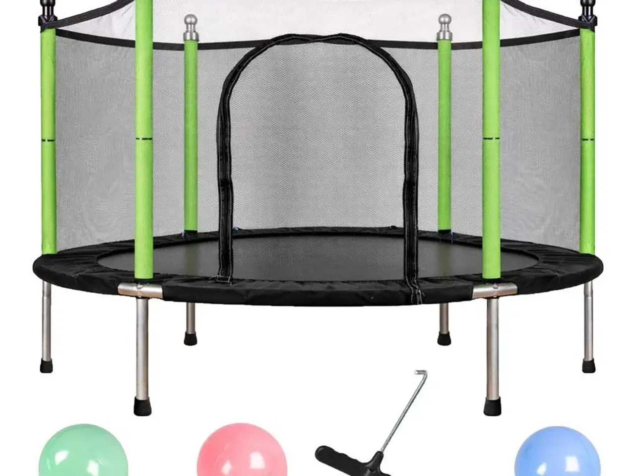 Billede 7 - Børnetrampolin 140 cm med sikkerhedsnet – grøn